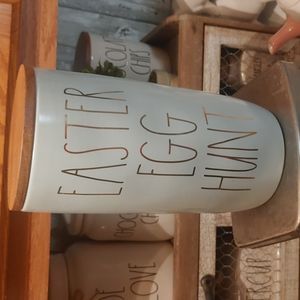 Rae Dunn Blue Easter Egg Hunt Cellar measures 8 1/4 inches new